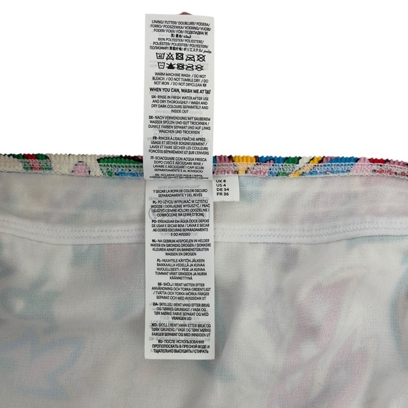 Boden Milos Smocked Bikini Bottoms Ivory Paisley Azure Size 4 Colorful Playful - Picture 12 of 15